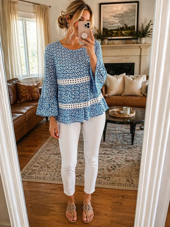 Lilly Pulitzer Tops - Lilly Pulitzer Blue Patterned Women's Top